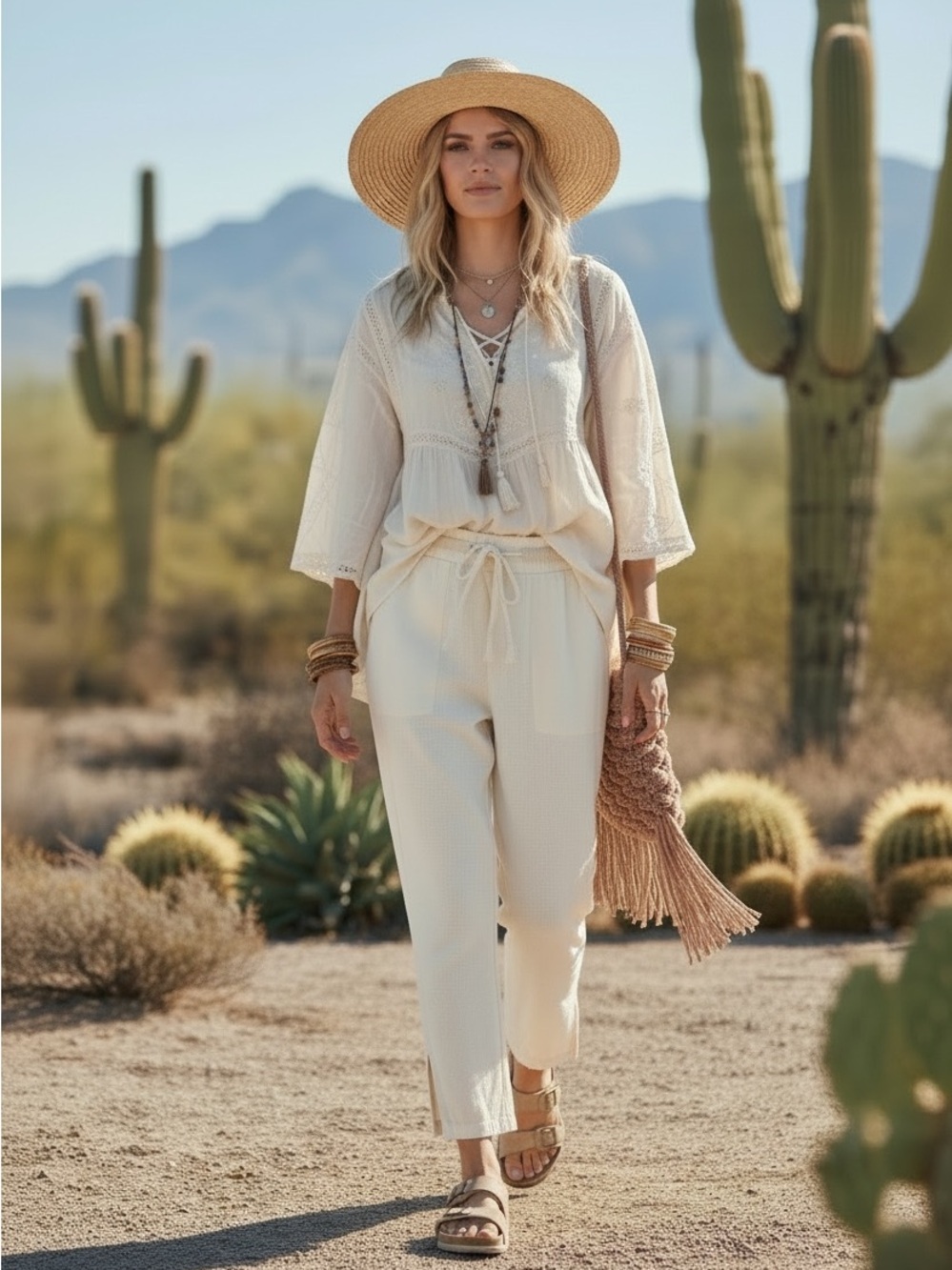 Pilcro And The Letterpress Linen Blend Ivory Drawstring Waist Ankle Crop Pants
